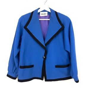 VTG David Hayes Neiman Marcus 100% Wool Single Button Blazer